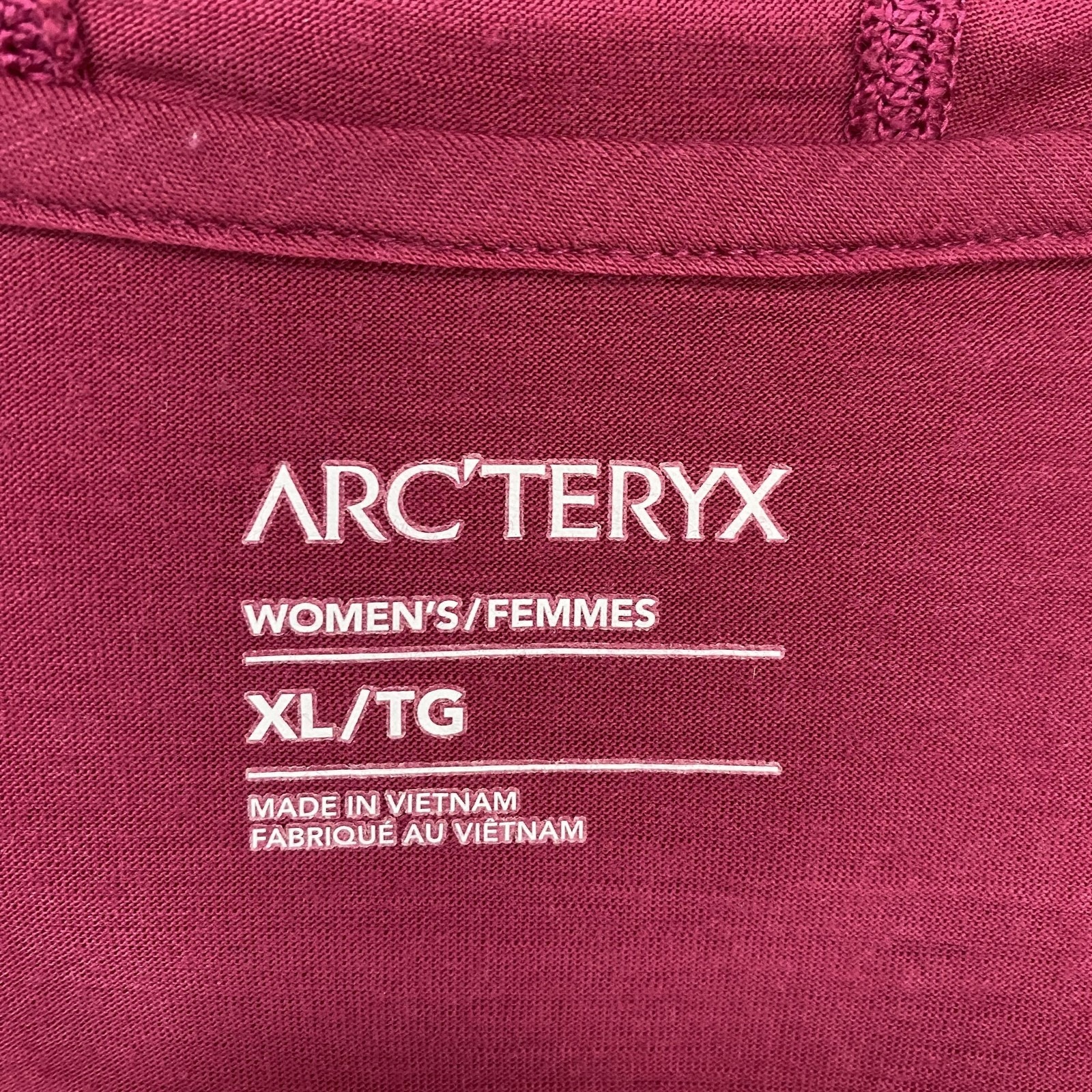 Arc'teryx Hooded Shirt Womens Xl Pink Merino Wool Long Sleeve Hiking Base Layer — image 6 of 8